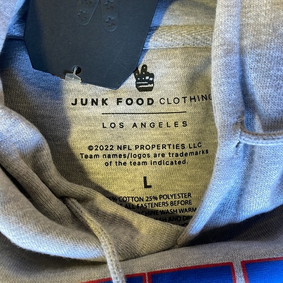 Junk Food Clothing - Buffalo Bills Men's Hoodie, size Large US mens, color grey. - Picture 4 of 5